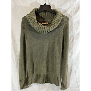 Old Navy Women’s Medium Long Sleeve Knit Green Sweater With Cowl Neck